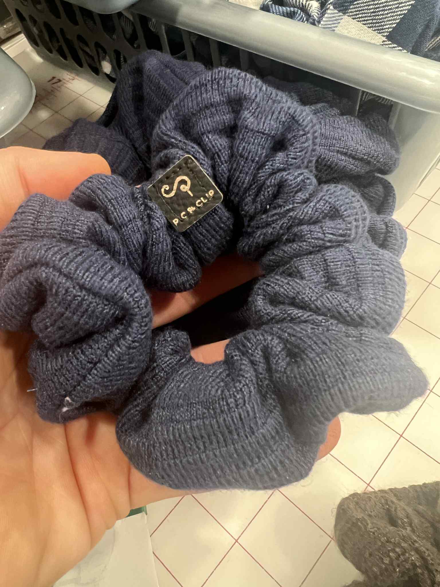 Chouchou tricot bleu marin