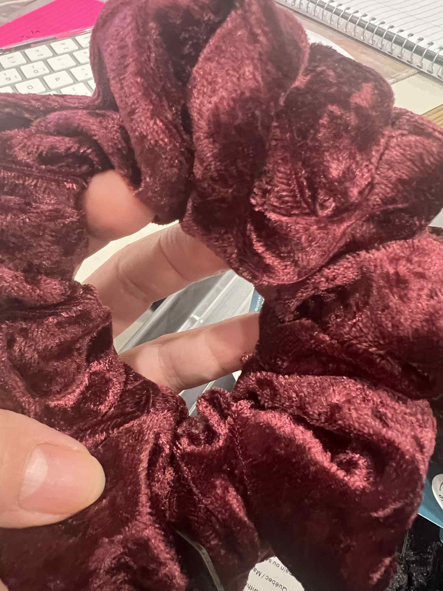 Chouchou velours bourgogne