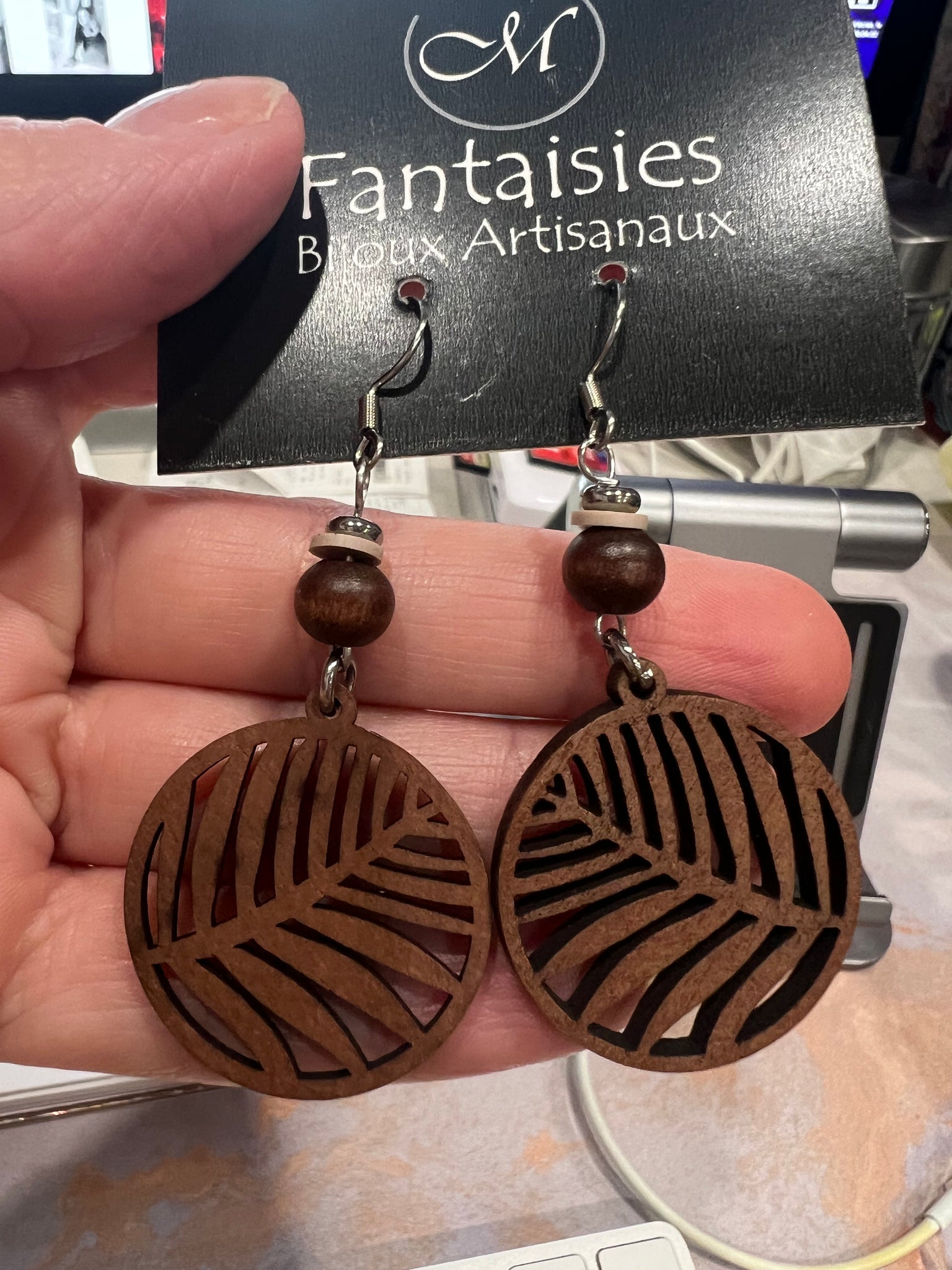 Boucles d'oreilles palmier bois