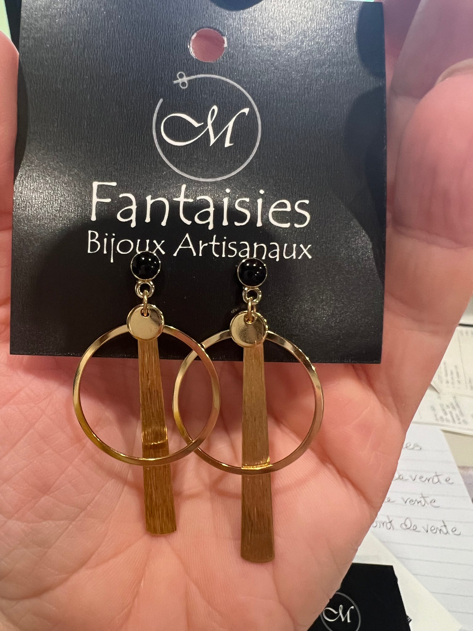 Boucles d'oreilles anneau et tige or