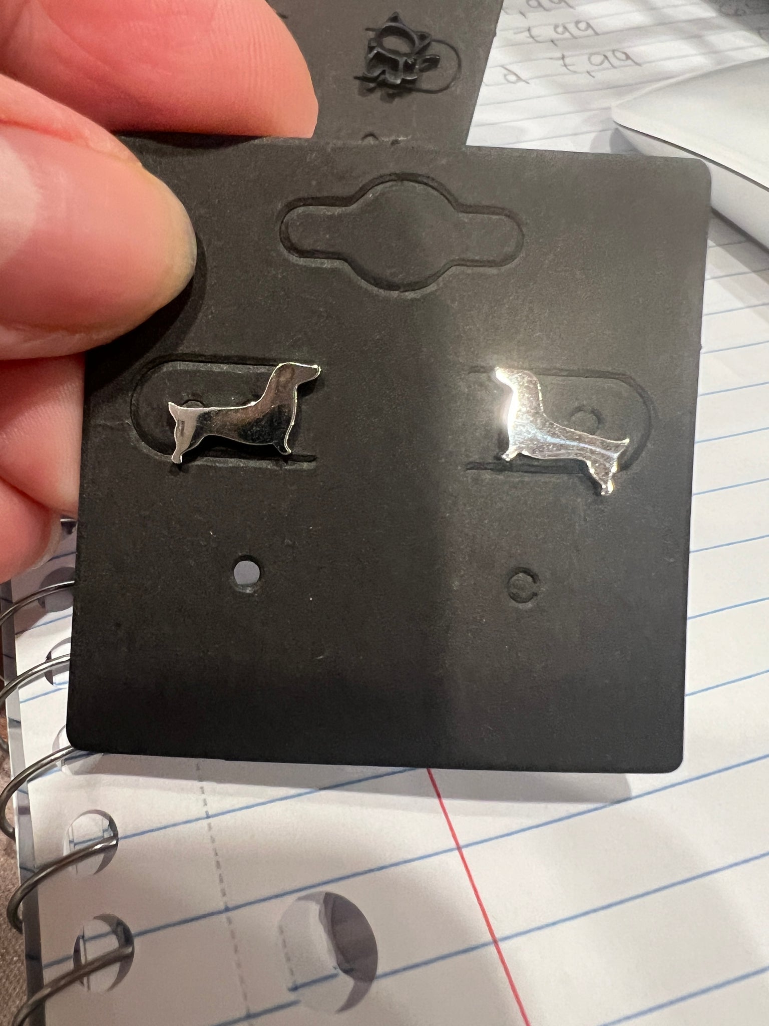 Boucles d'oreilles chiens saucisses argent