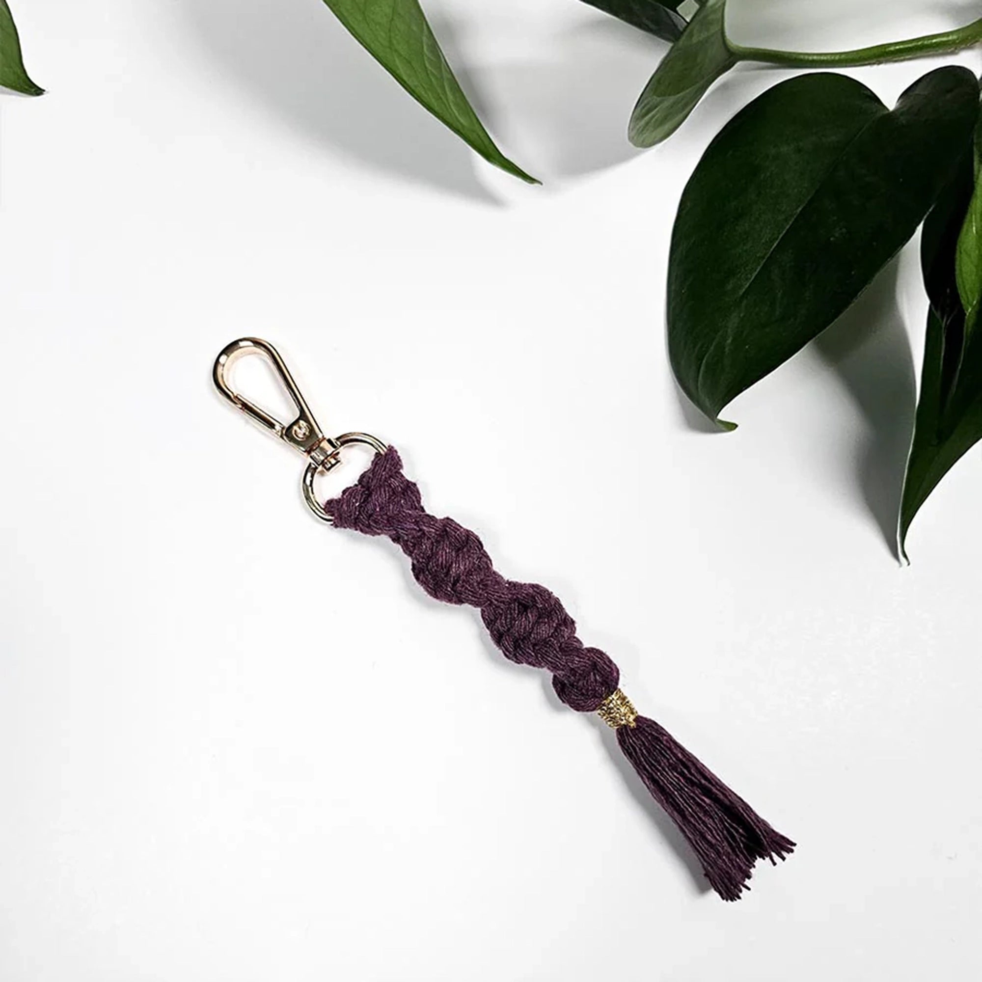 Porte-clés macramé torsadé