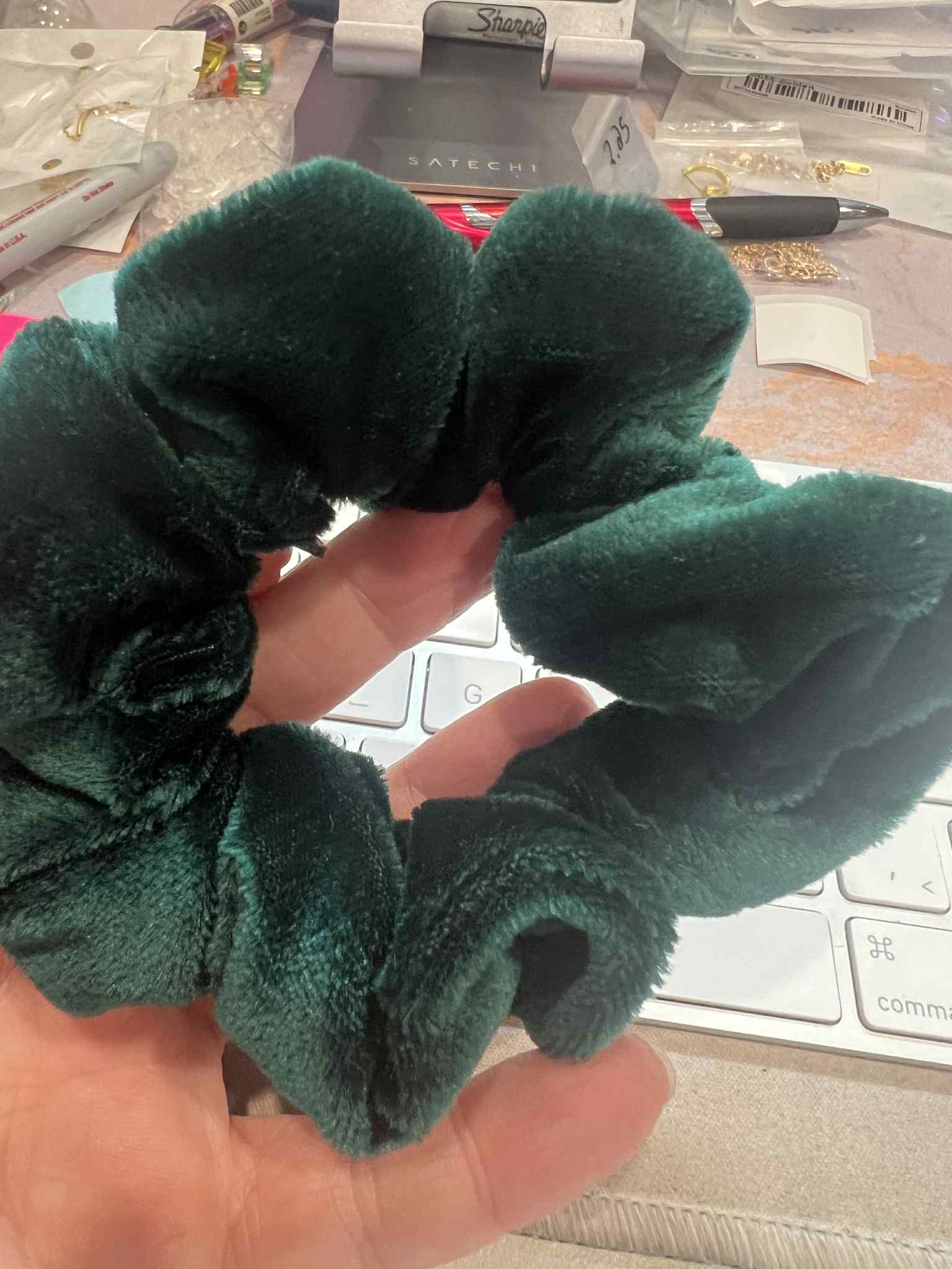 Chouchou vert velours