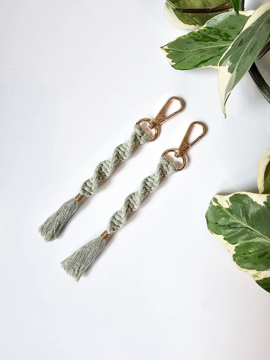 Porte-clés macramé torsadé